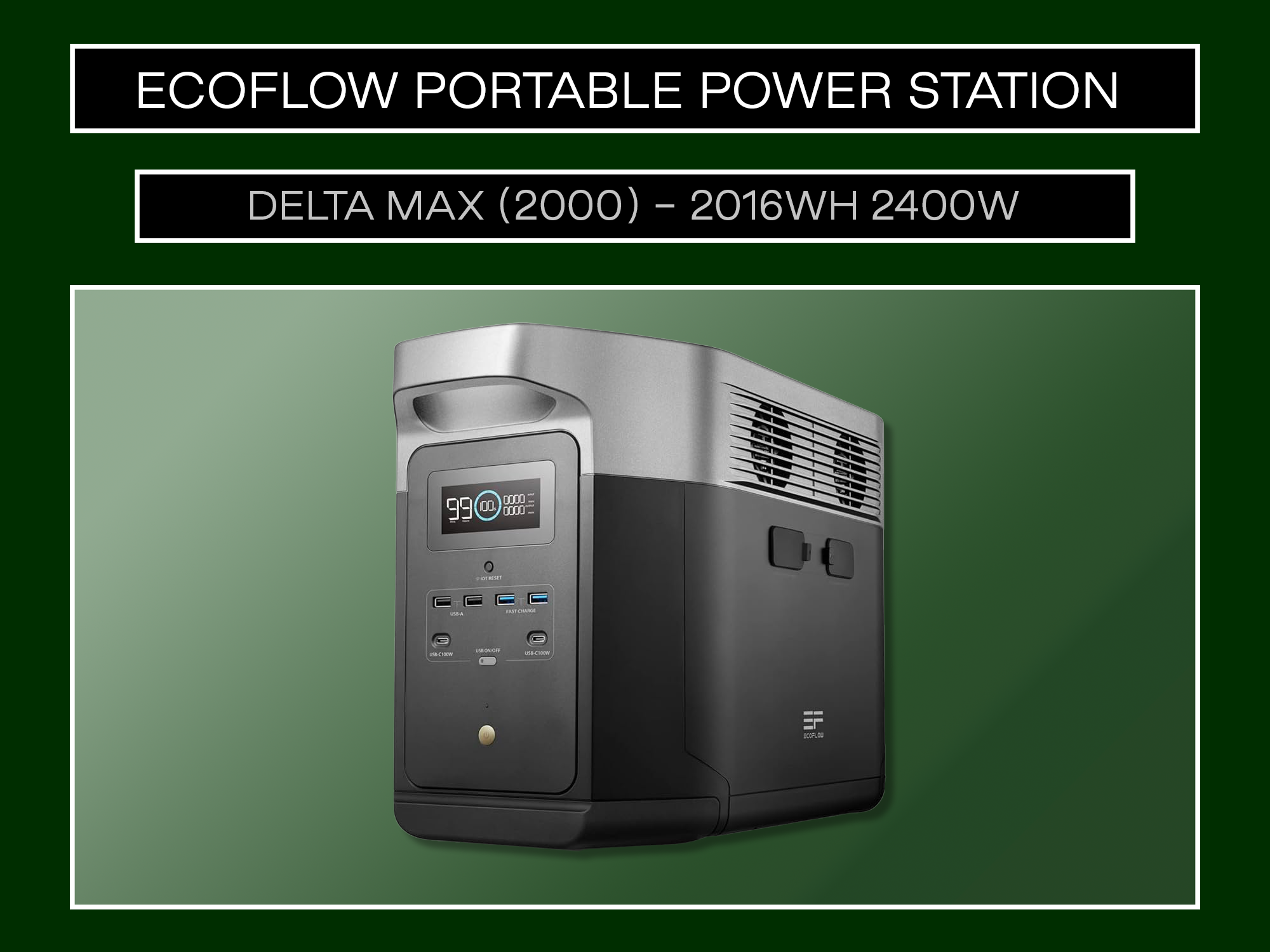 Ecoflow delta max (2000) portable power station 2016wh 2400w