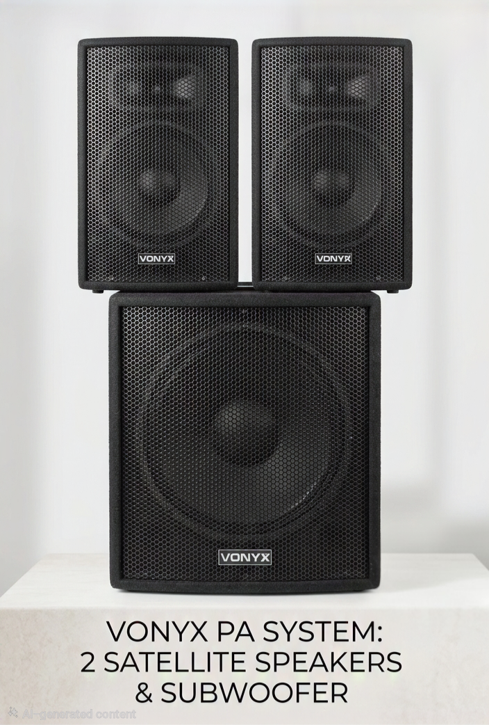 Vonyx vx1015bt 2.1 active speaker kit with 15" subwoofer