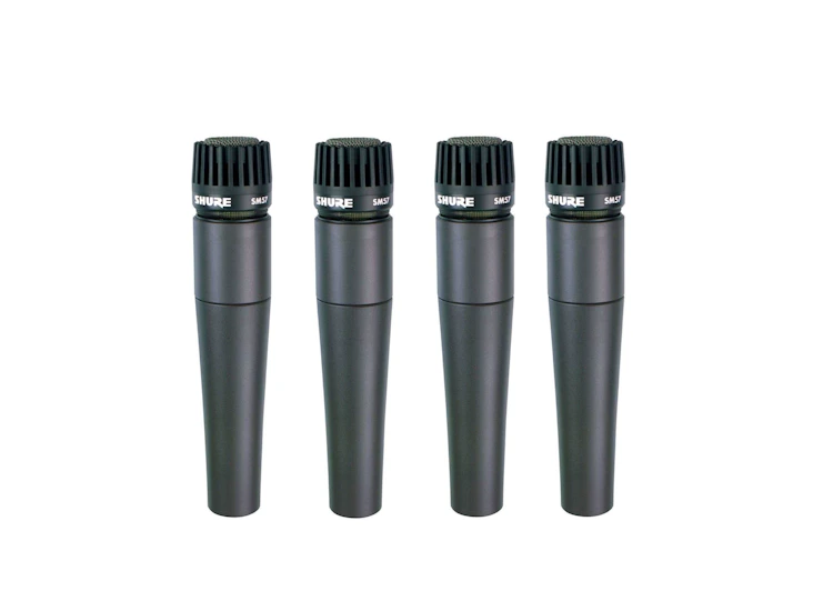 4x shure sm57 dynamic microphone instrument microphone