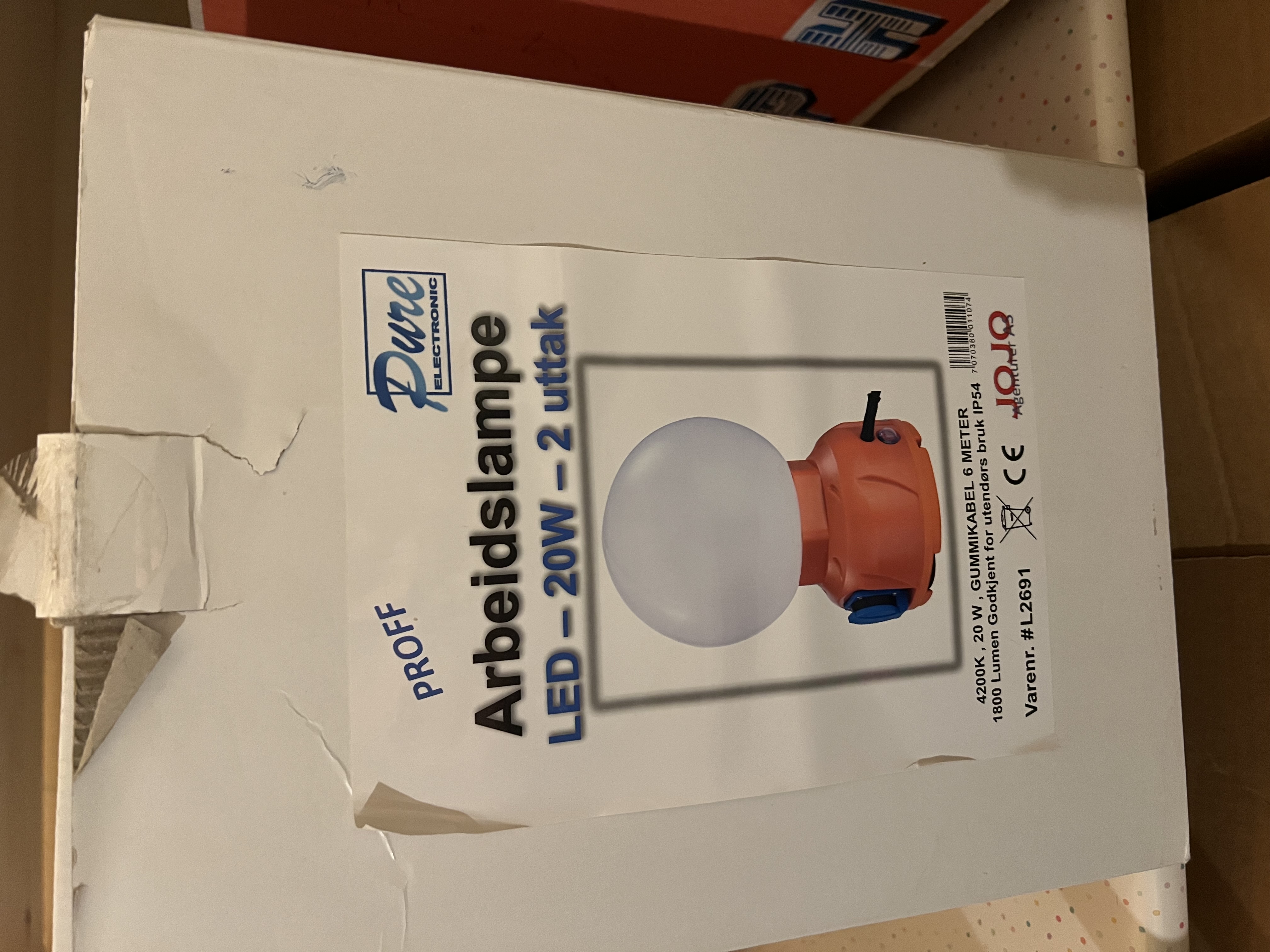 Rund arbeidslampe til maling 