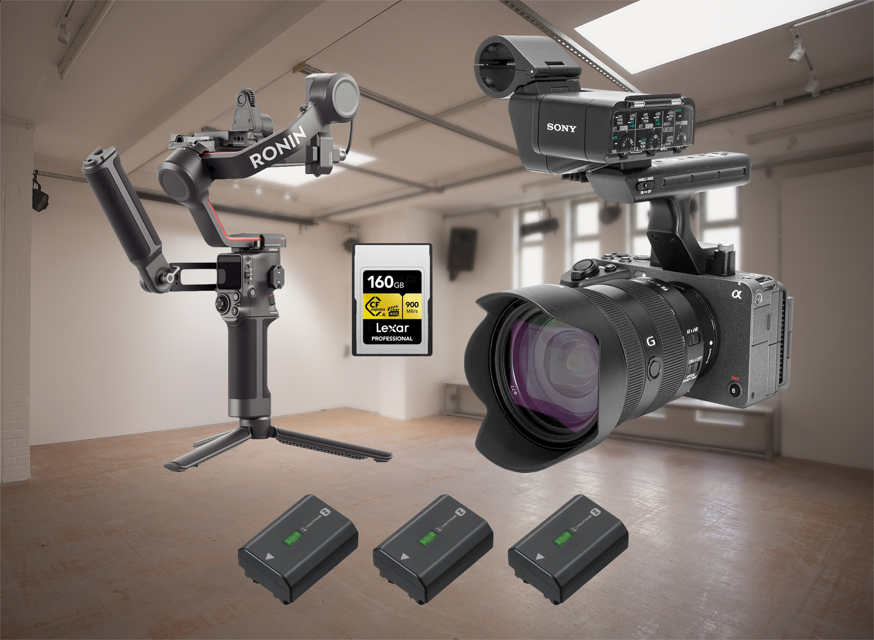 Sony fx3 with 24-105mm f/4 g lens and dji ronin rs 3 gimbal