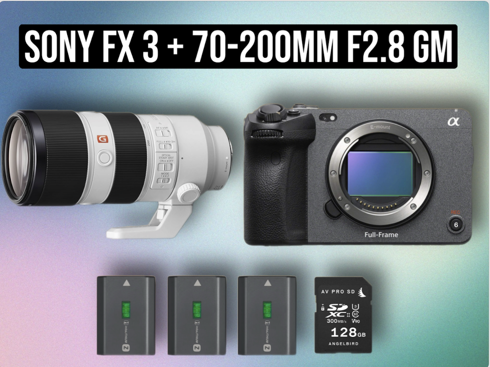 Sony fx 3 fx3 full frame cinema camera 4k + sony 70-200 mm f2.8 gmaster g-master gm tele zoom lens