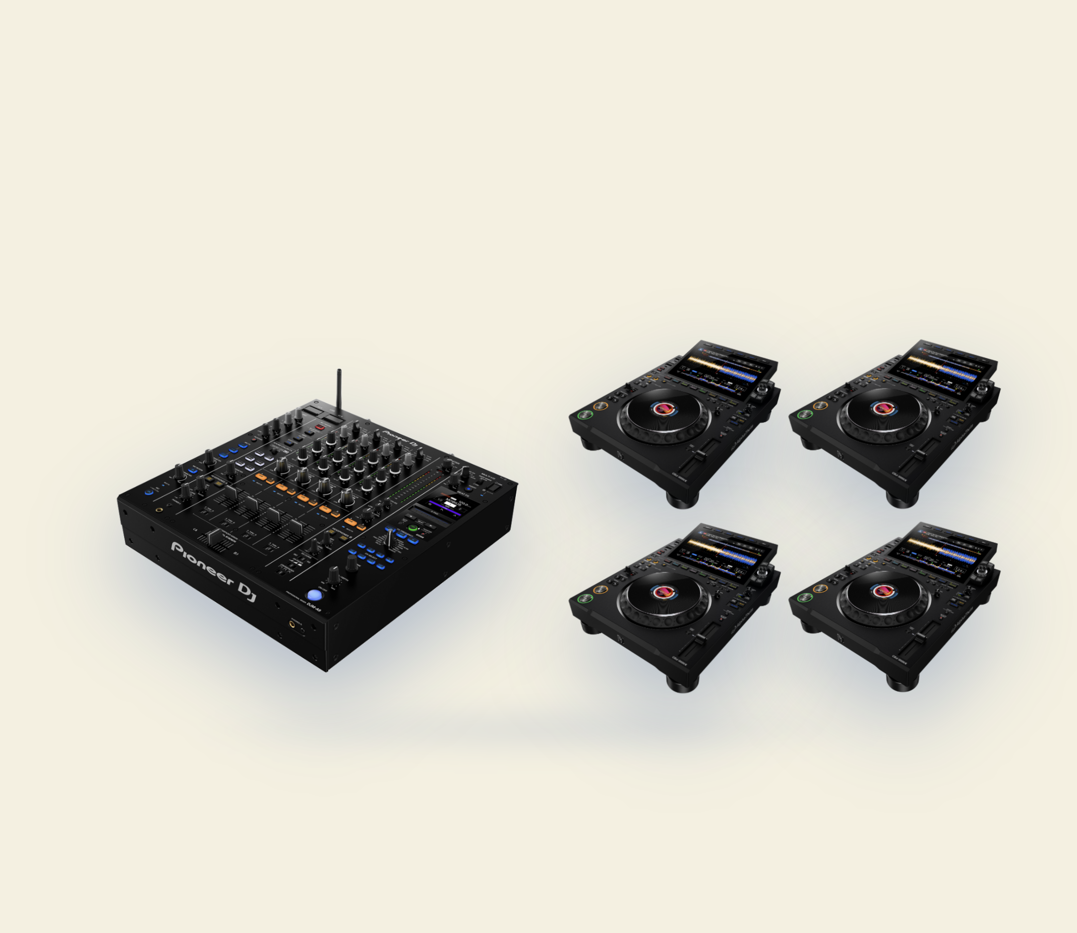 Pioneer djm-a9 + 4× alphatheta cdj-3000x — pro 4-deck hire (london)