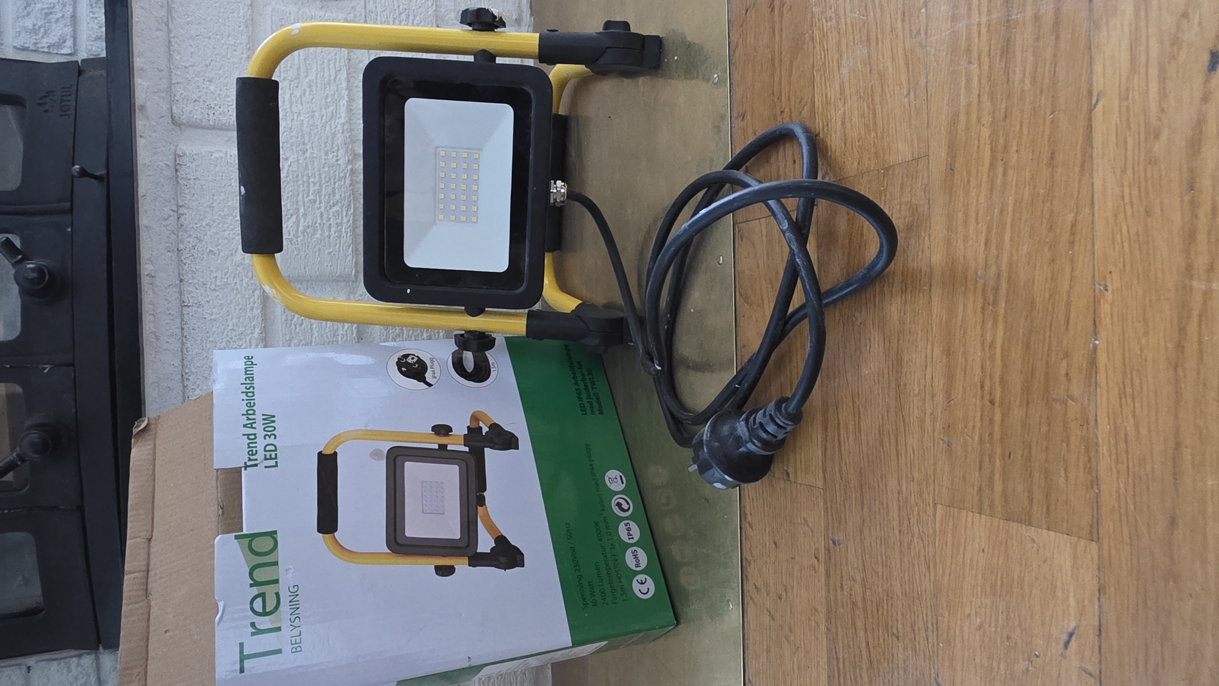 Kraftig arbeidslampe 30w, 2400 lm, ip65
