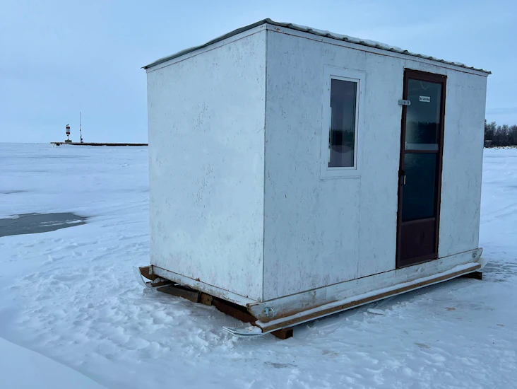 Ice fishing shack rental- in victoria beach