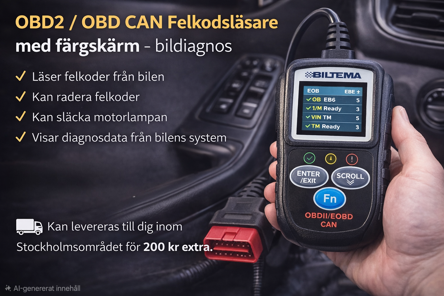 Obd2 / obd can felkodsläsare med färgskärm – bildiagnos