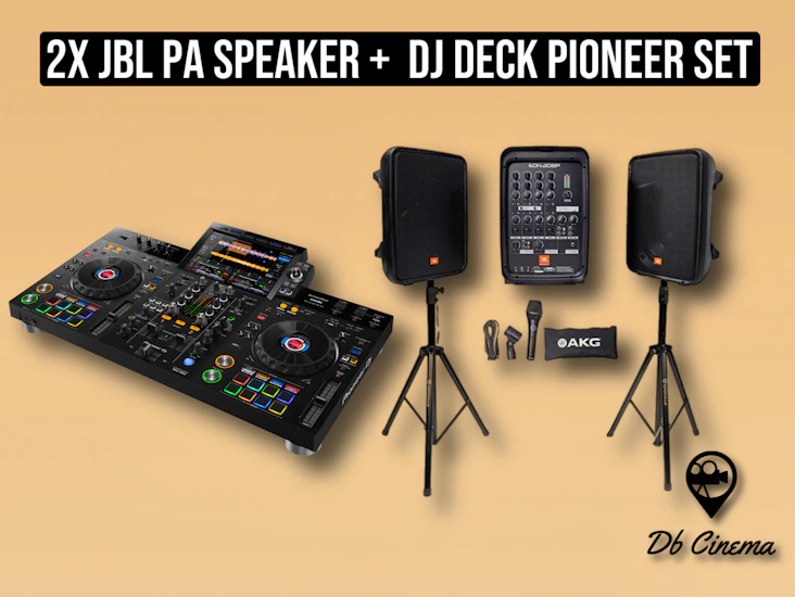 Jbl eon 208p pa event party speaker 600w + pioneer rx3 dj controller set