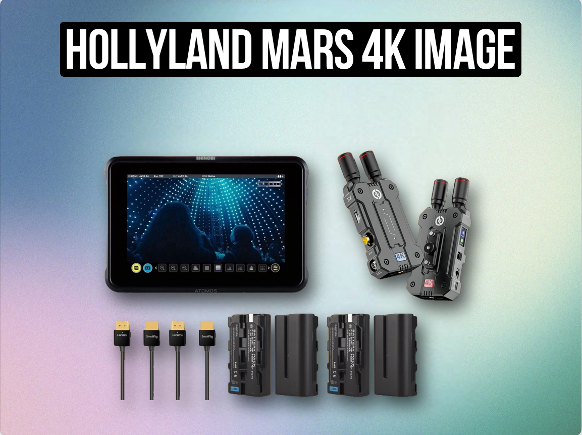 Hollyland mars 4k image transmission (tx+rx) + atomos shinobi 7” monitor 4k | hdmi | np‑f power | short hdmi leads | london central