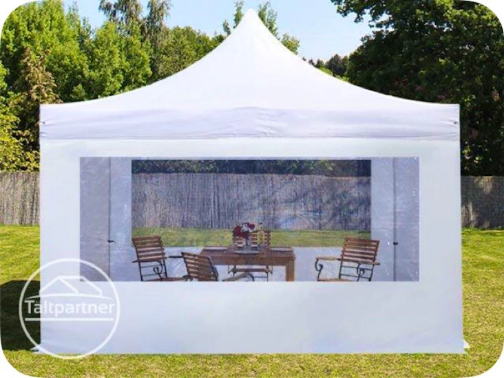 4x4 m snabbtält med panoramafönster