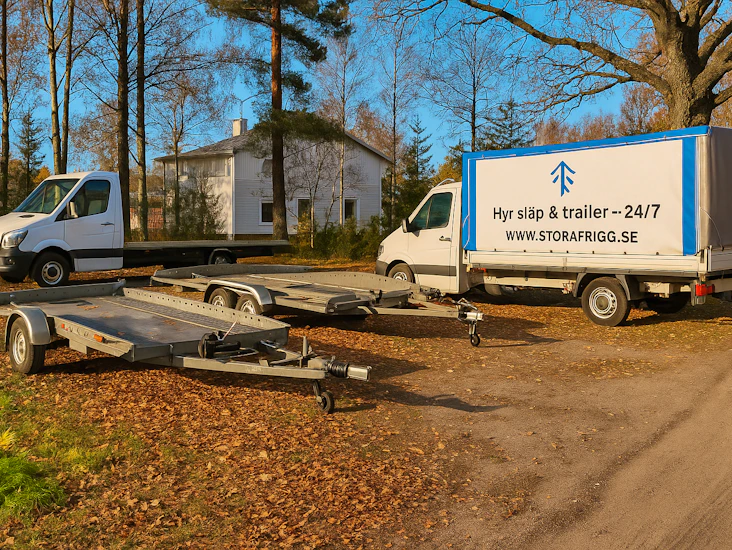 Biltransport 1300-2500kg 24/7 | biltrailer | bilsläp | maskinsläp