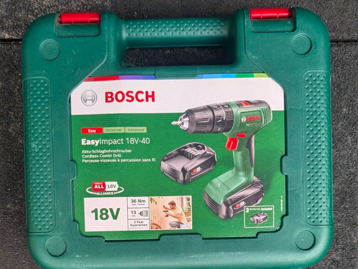 Bosch easyimpact 18v-40 cordless combi drill for hire and long term rental