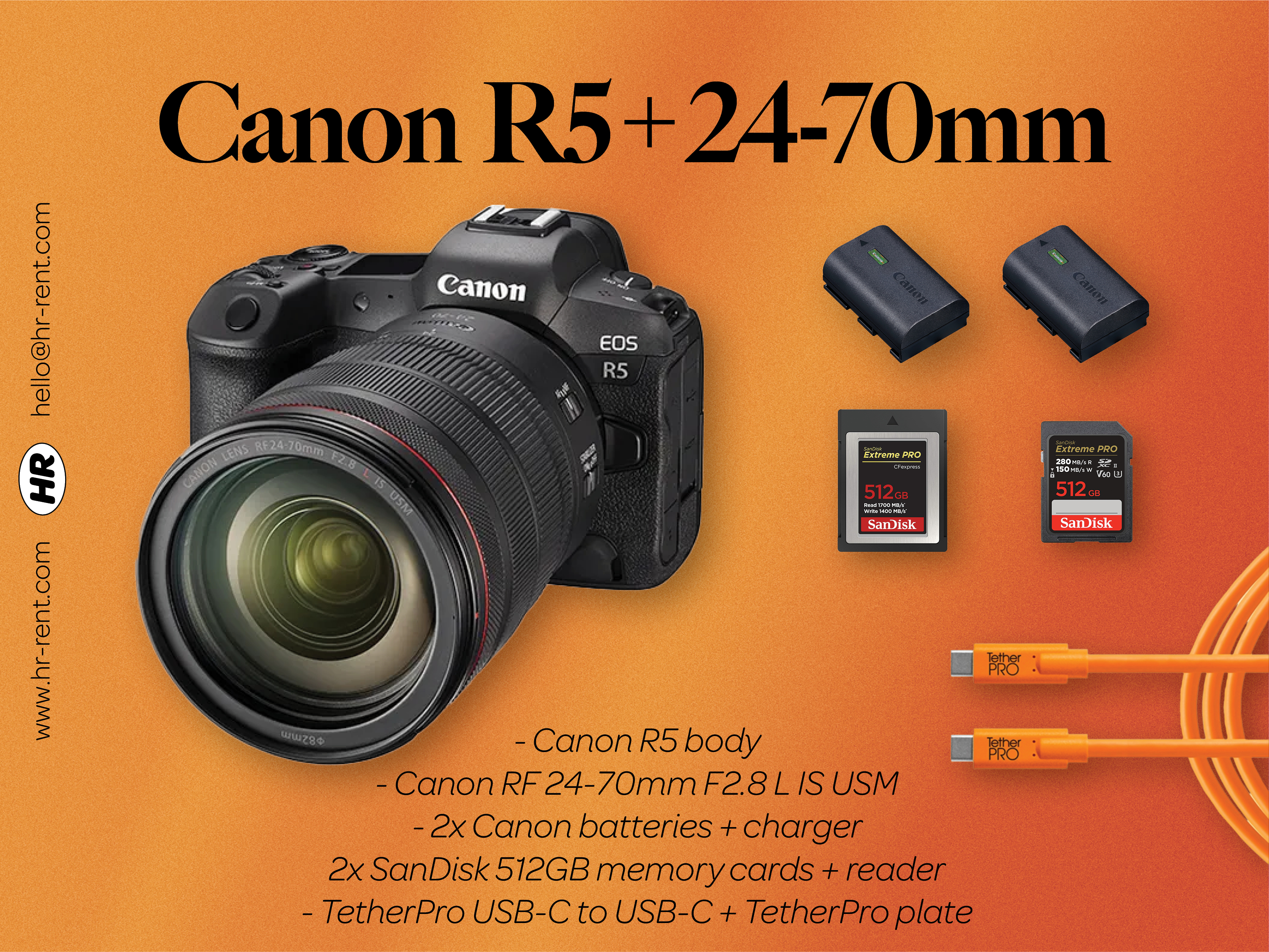 Canon r5 body + rf 24-70mm f2.8 lens (canon r5 24-70)