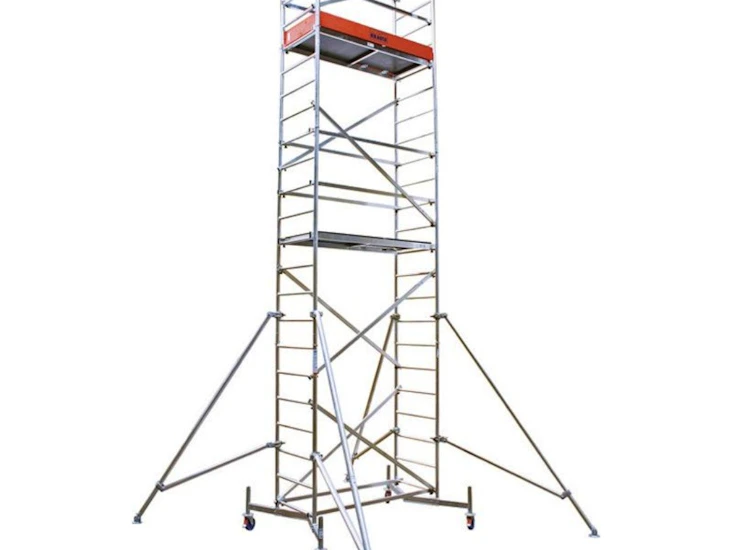 Byggställning med hjul, arbetshöjd upp till 7 meter.