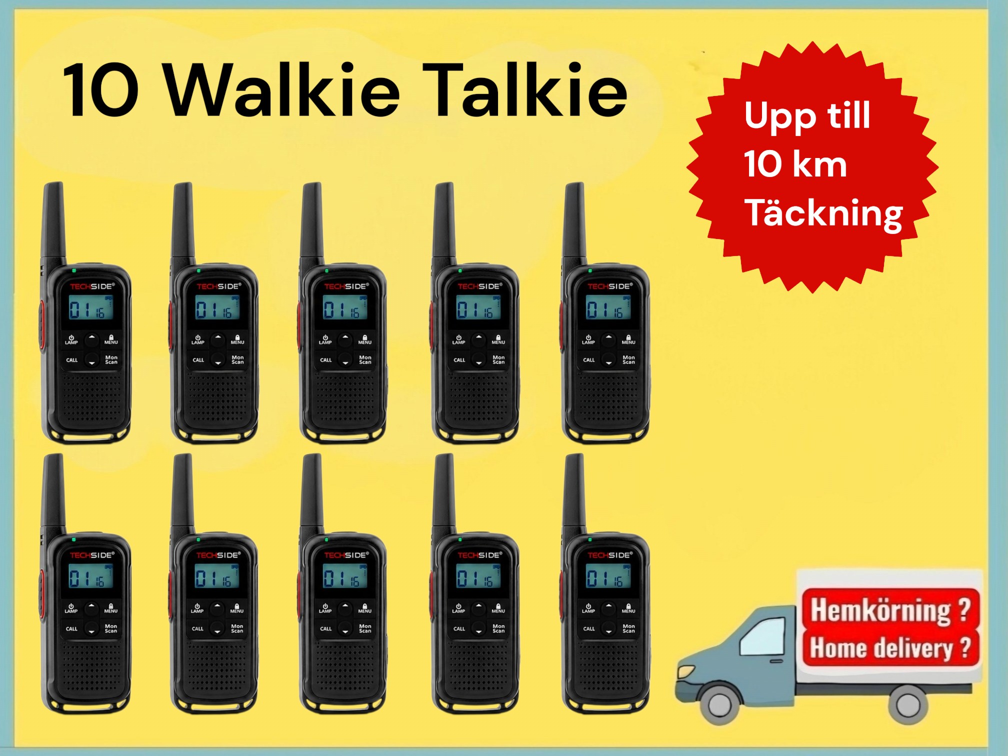Walkie talkie 10 stycken  10 km avstånd  