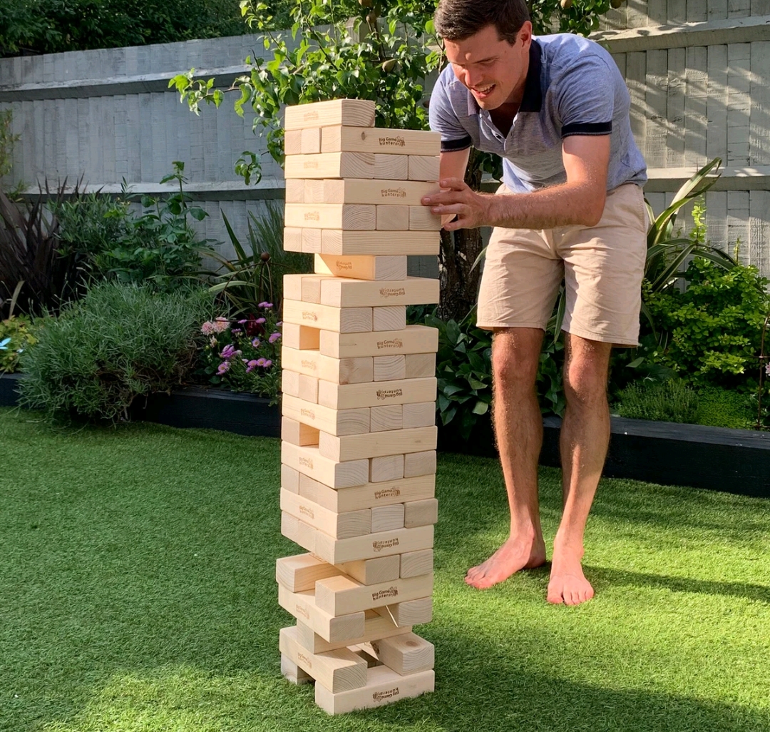 Garden games giant tower builds up to 1.8m tall tumble tower outdoor toy