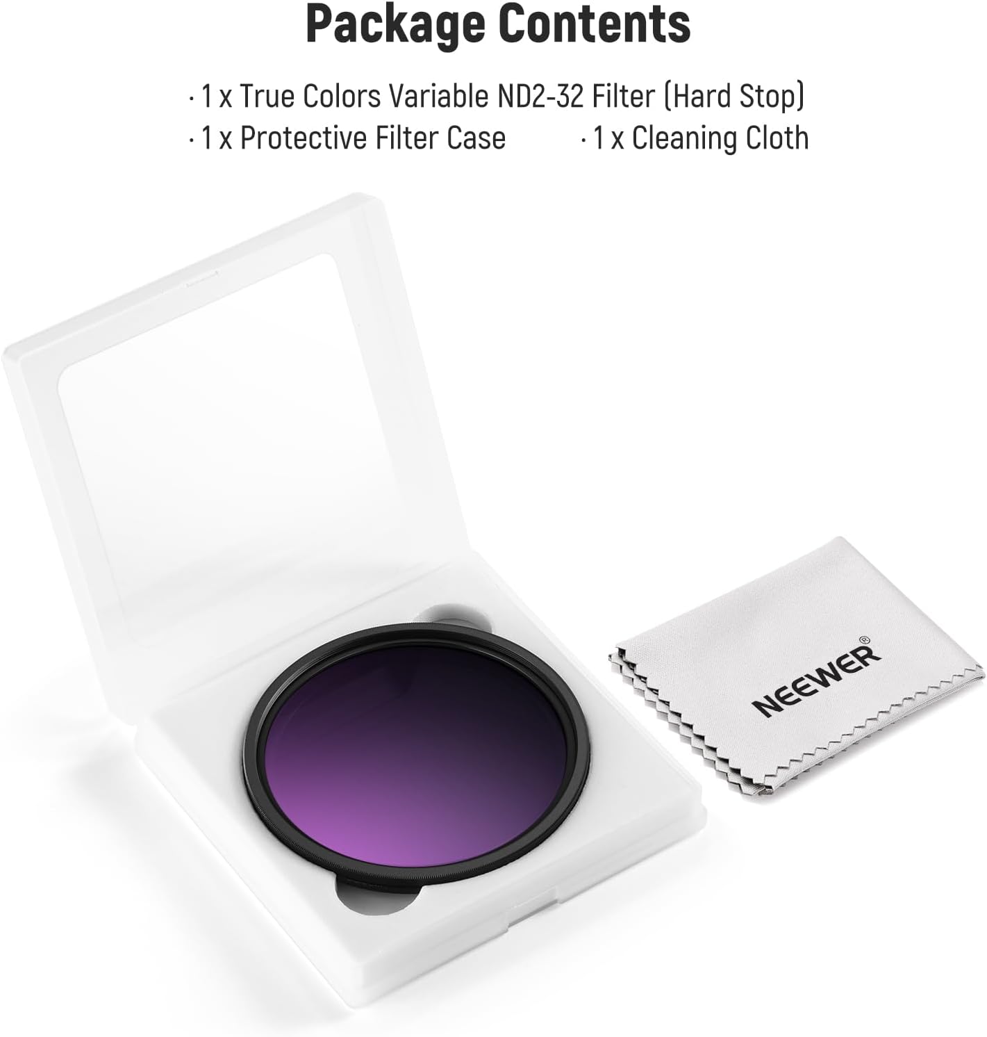 Neewer 62mm true colors hard stop variable nd filter nd2-32 (1-5 stops) neutral density filter