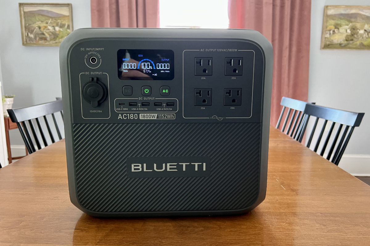 Bluetti ac180 portable power station (1800w / 1152wh) – quiet generator