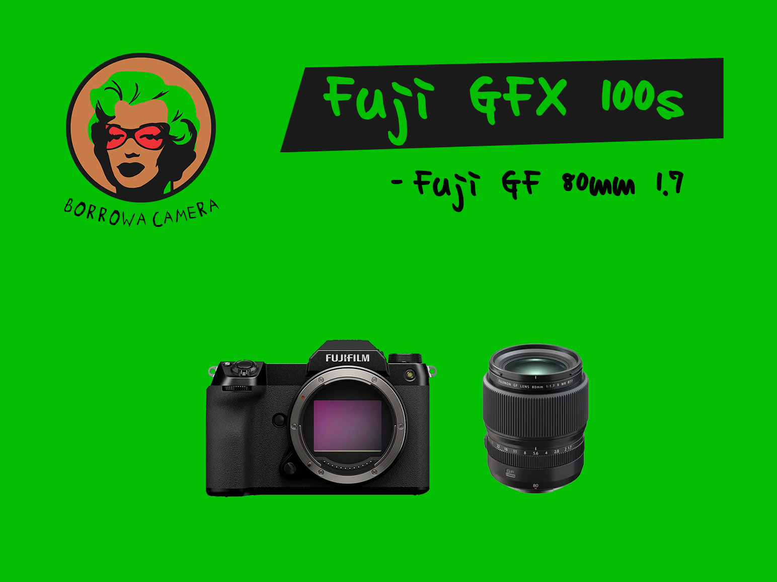 Fuji gfx 100s + 1x 80mm 1.7 + 1x sd card