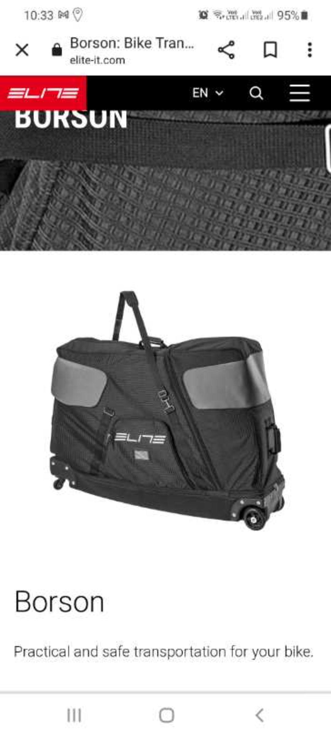 Elite borson cykeltransportväska 