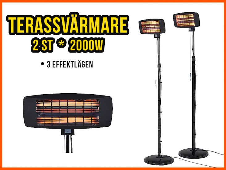 2 st terrassvärmare 2000w