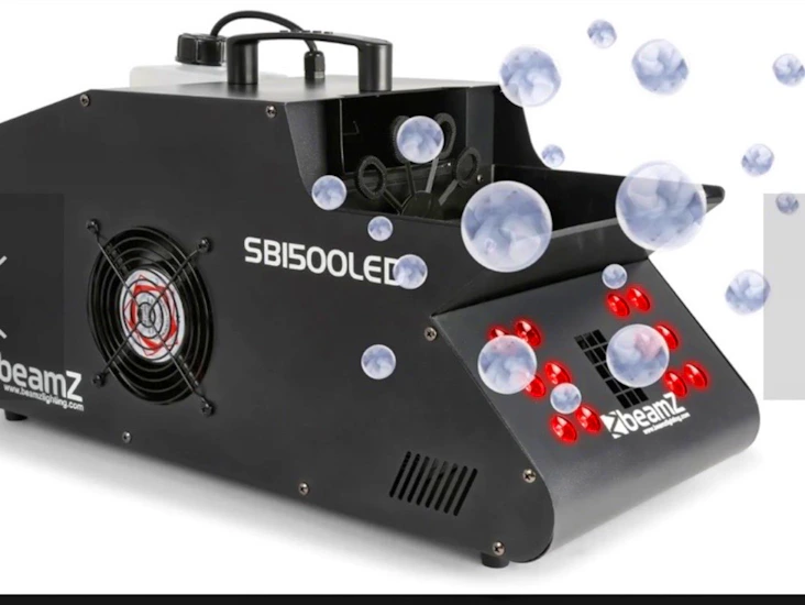 Rökmaskin och bubbelmaskin med led effekt