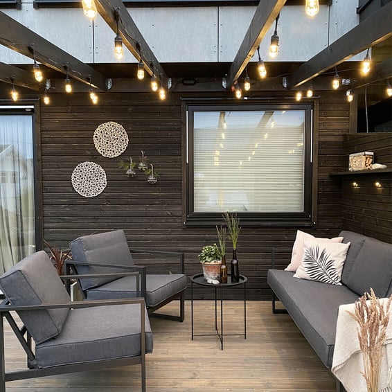 Utendørs lyslenker, to x 12 m  klart lys eller multifarget, med fjernkontroll