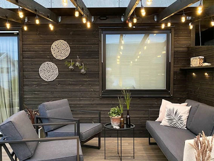 Utendørs lyslenker, to x 12 m klart lys eller multifarget, med fjernkontroll