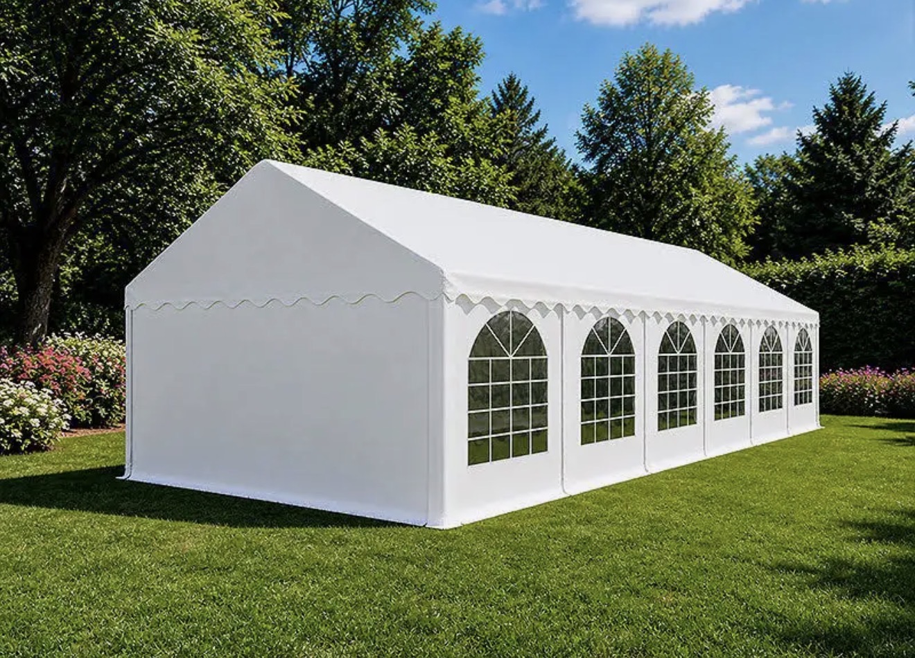  partytält basic 6x12m pvc 700, vit