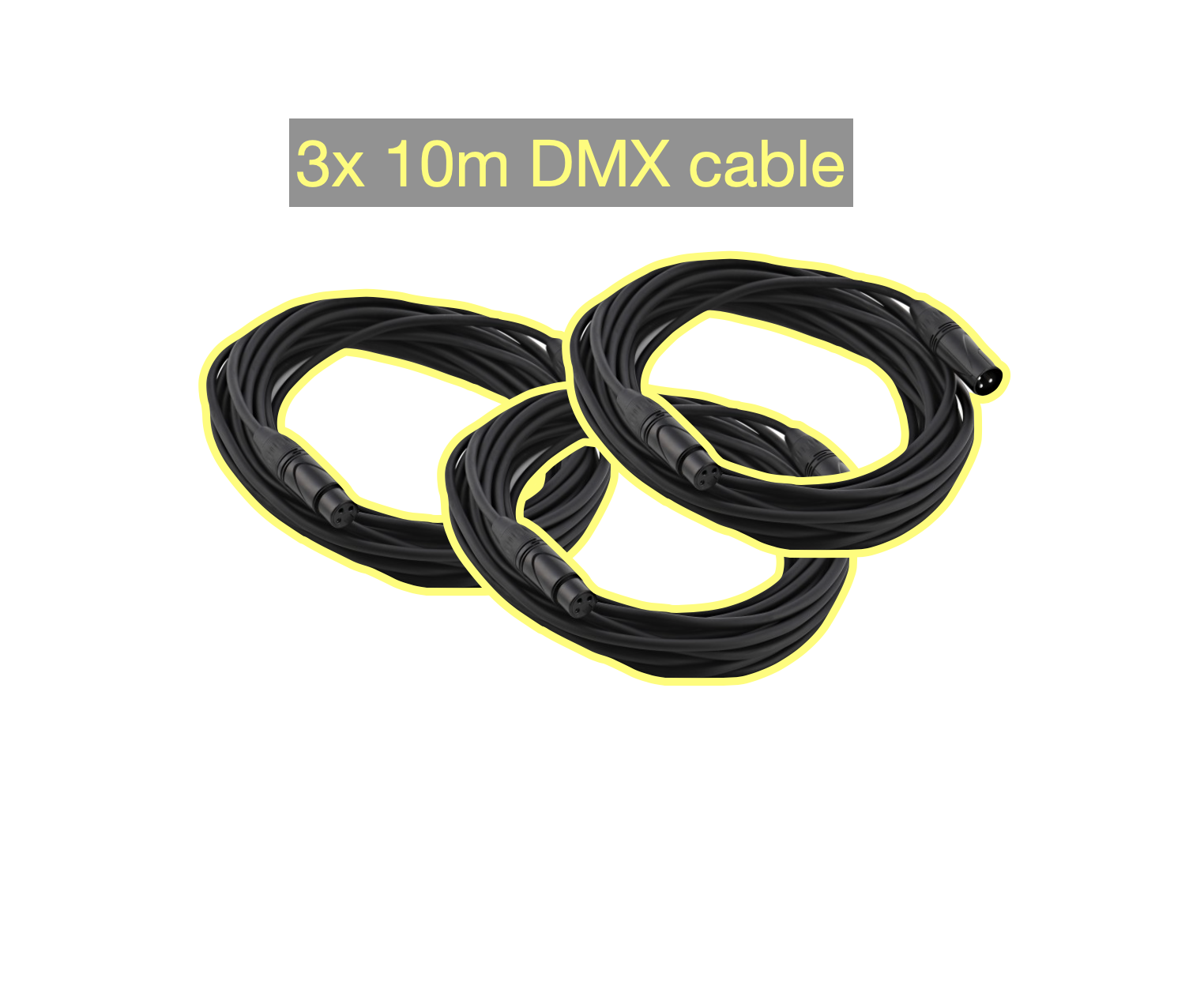 3x 10m dmx cables
