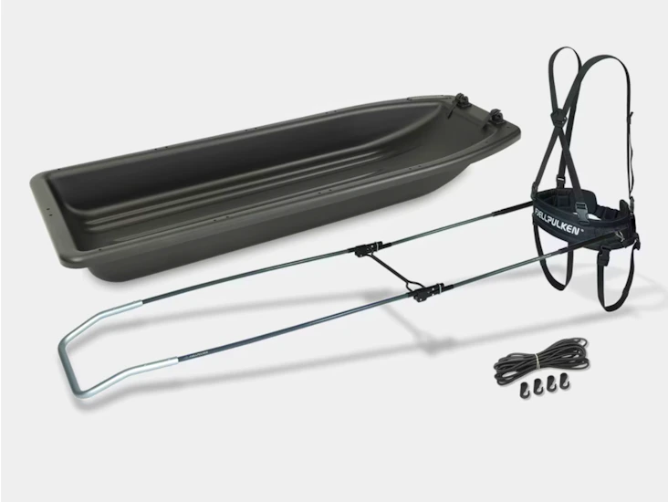 Fjellpulken transporter 155 -ahkio ja valjaat