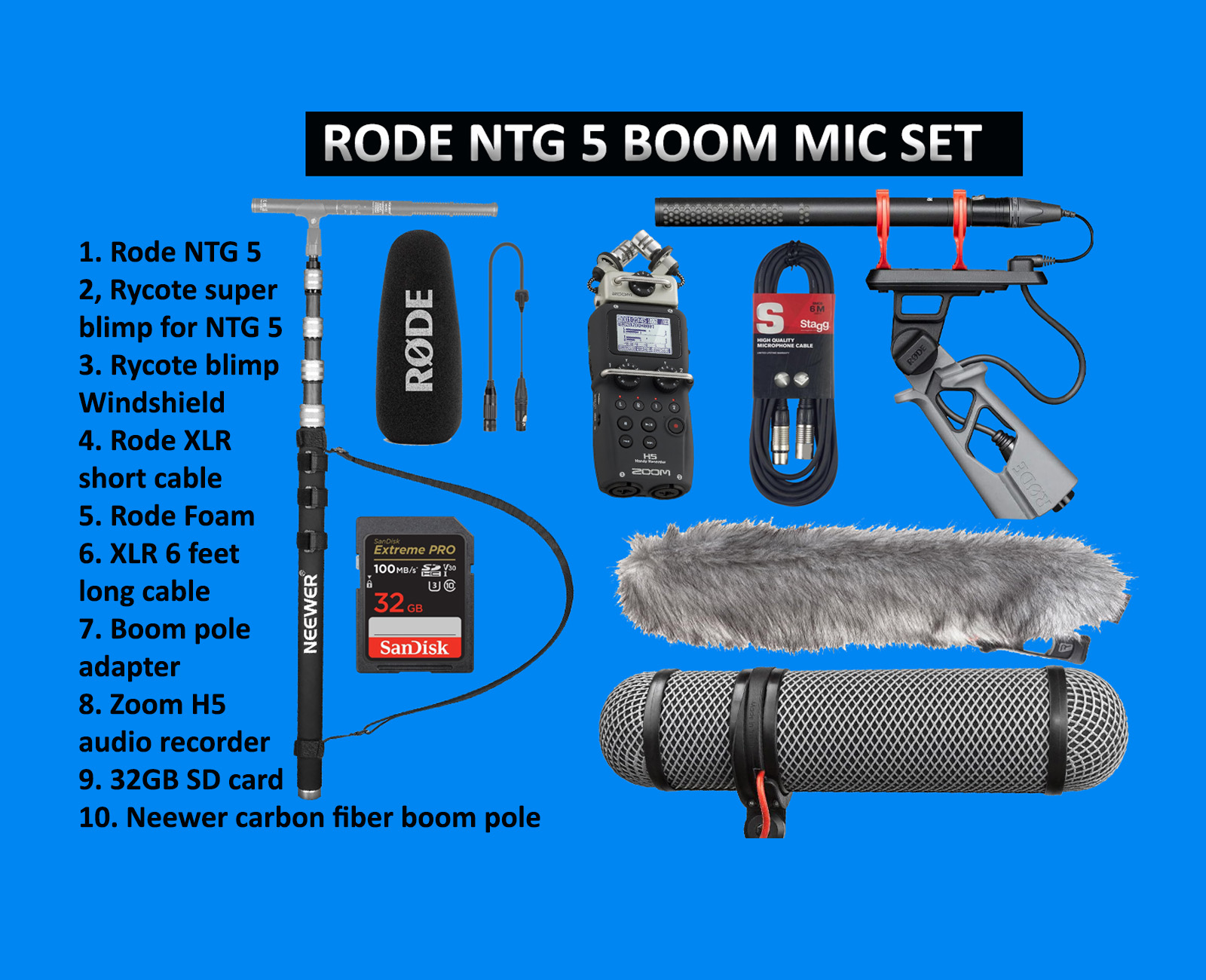 Rode ntg5 shotgun mic - broadcast sound recording bundle