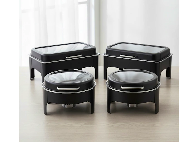 Black chafing dish rental – buffet food warmer for events, weddings, and parties