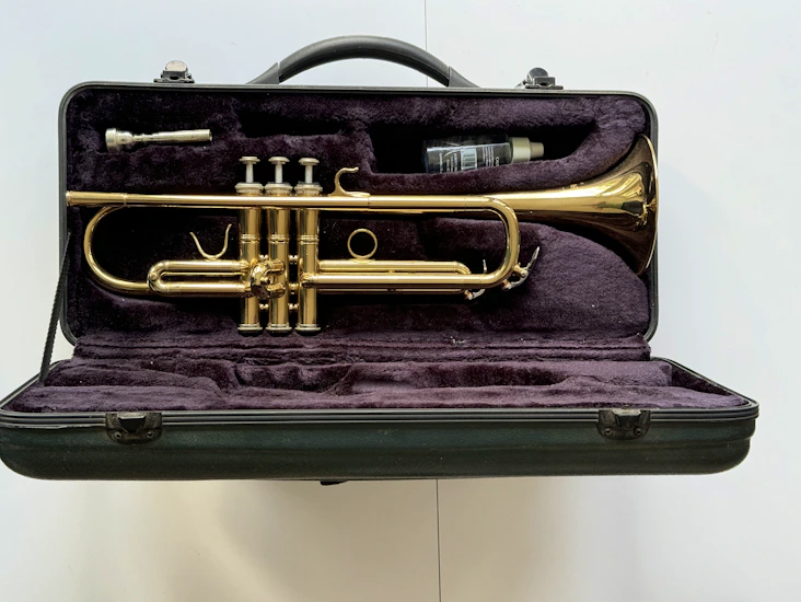 Earlham student trumpet