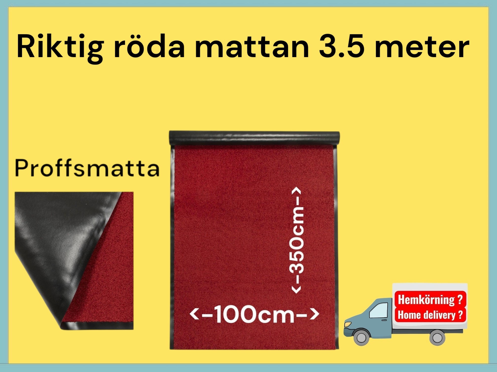 Riktig röda mattan till festen, bröllop, student  "dygnshyra"