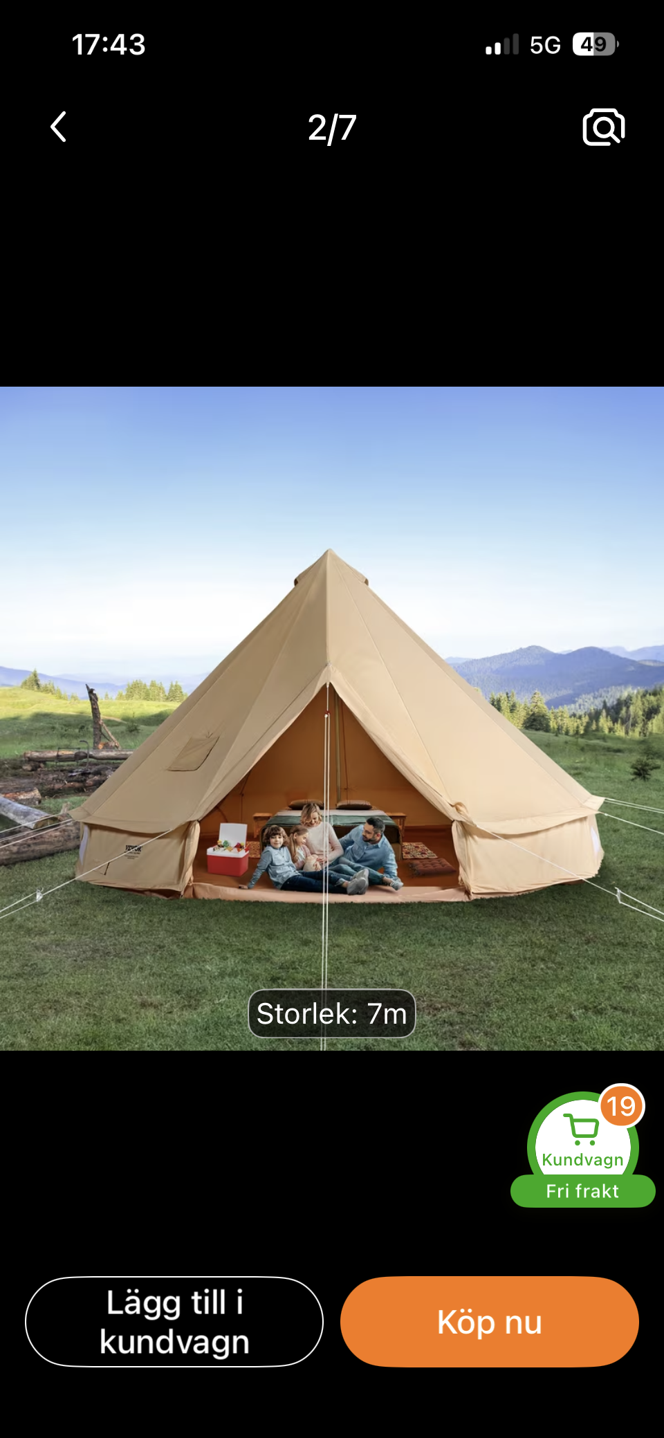  exklusivt 7m glampingtält / belltält för event, fest & glamping