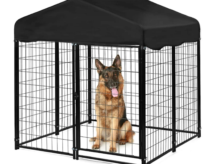 dog kennel, 4ft x 4.2ft x 4.5ft welded wire with uv-resistant cloth roof