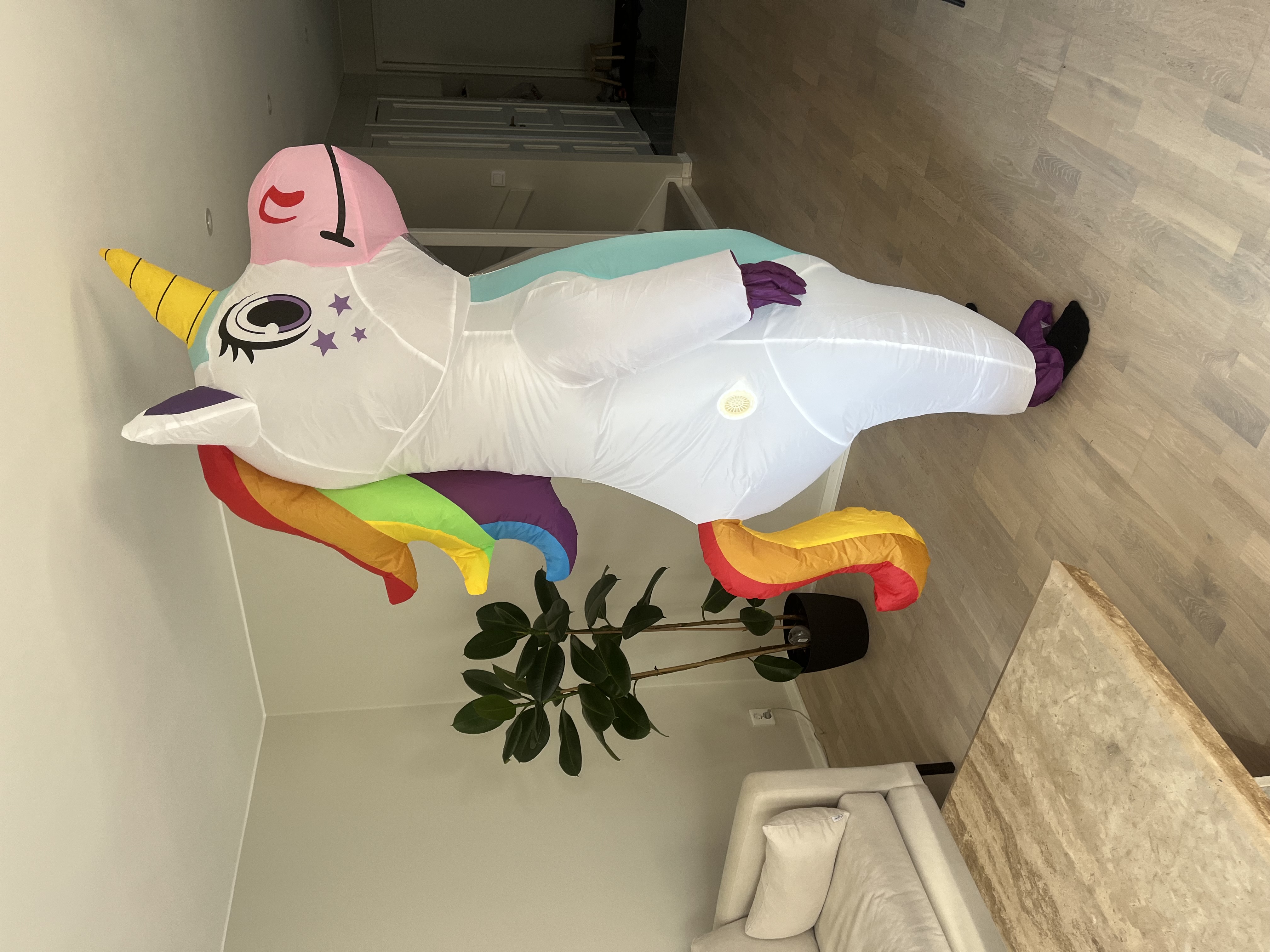Unicorndräkt (uppblåsbar)