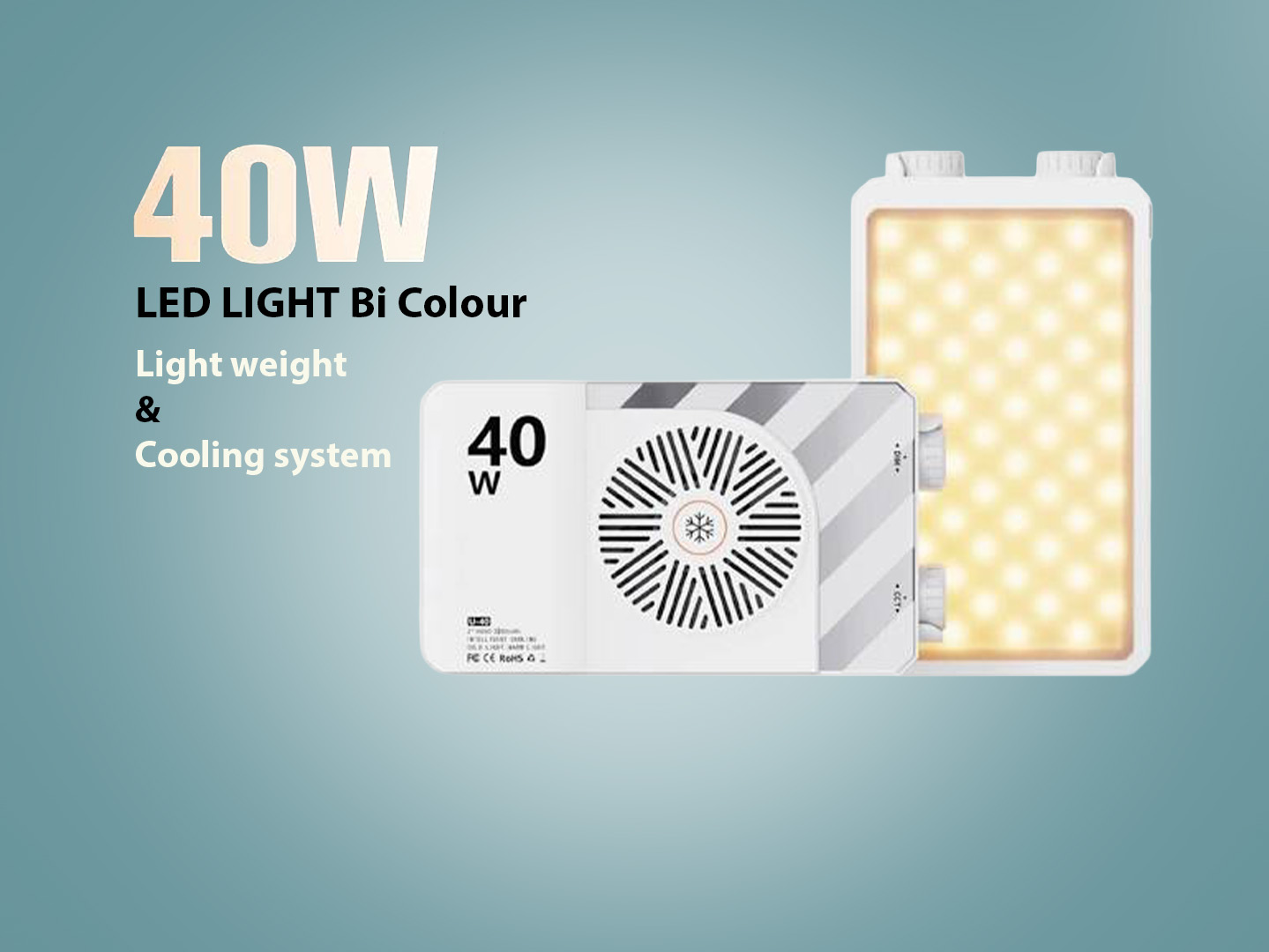 40w bi colour led camera light
