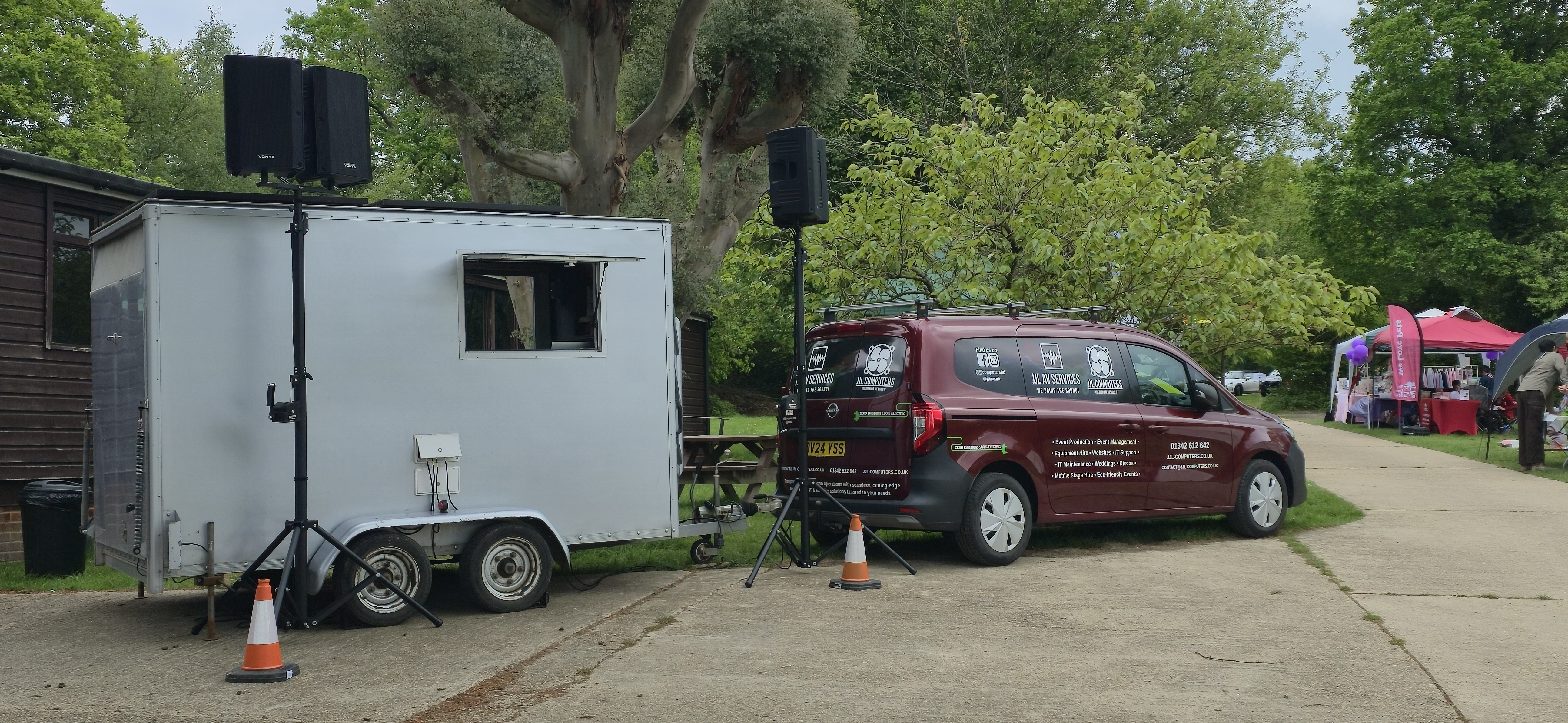 Outdoor event support trailer – foh / pa / broadcast