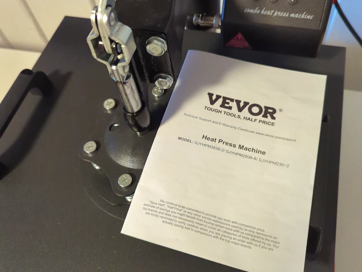 Vevor heat press machine, 15x15inch / 38x38cm, 2in1