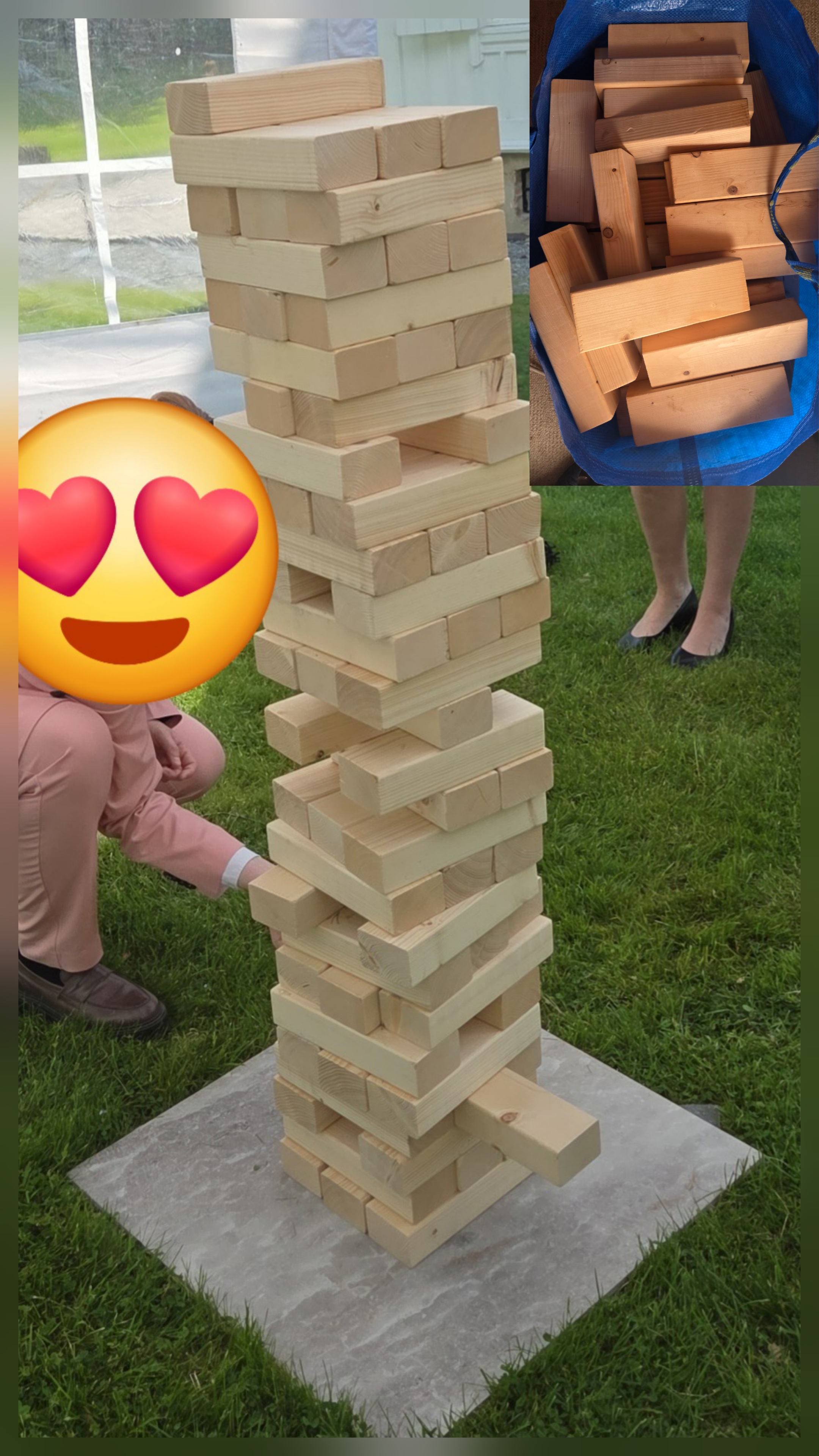 Kjempe-jenga ✨ det ultimate spillet for hagefest og bryllup