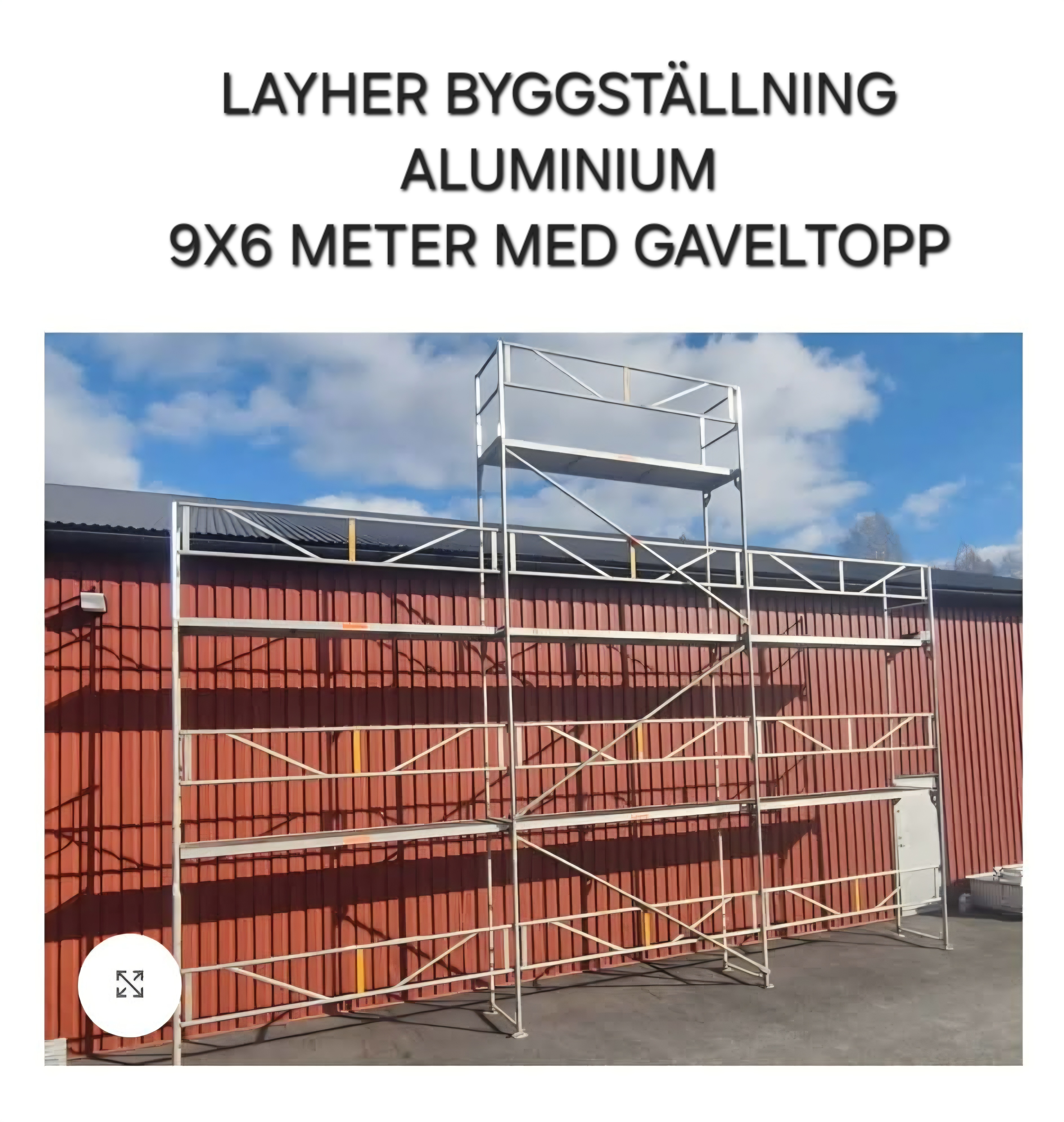 Byggställning 9x6m med gaveltopp