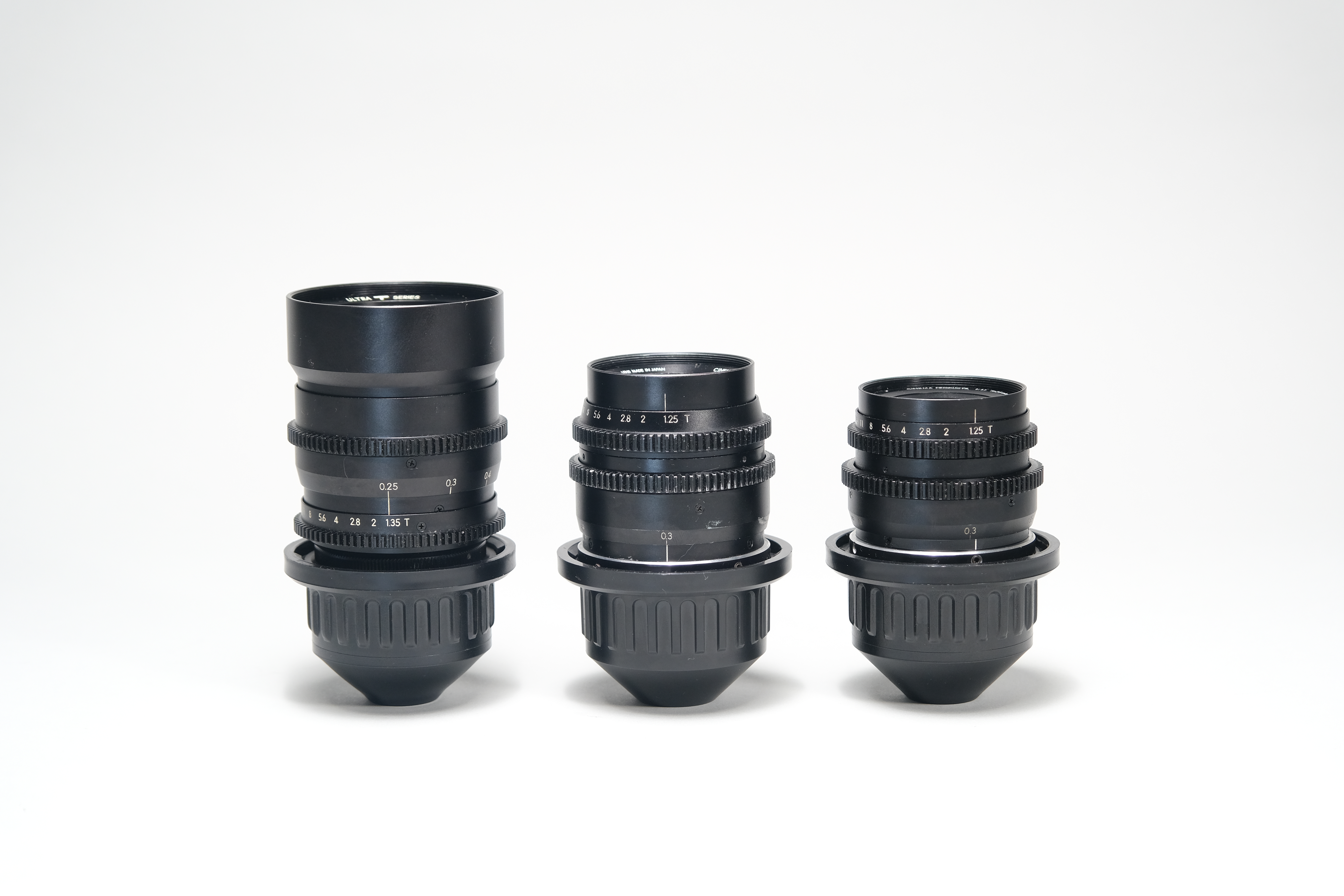 Kowa super speeds t1.25 12.5mm and 25mm s16 lenses pl mount