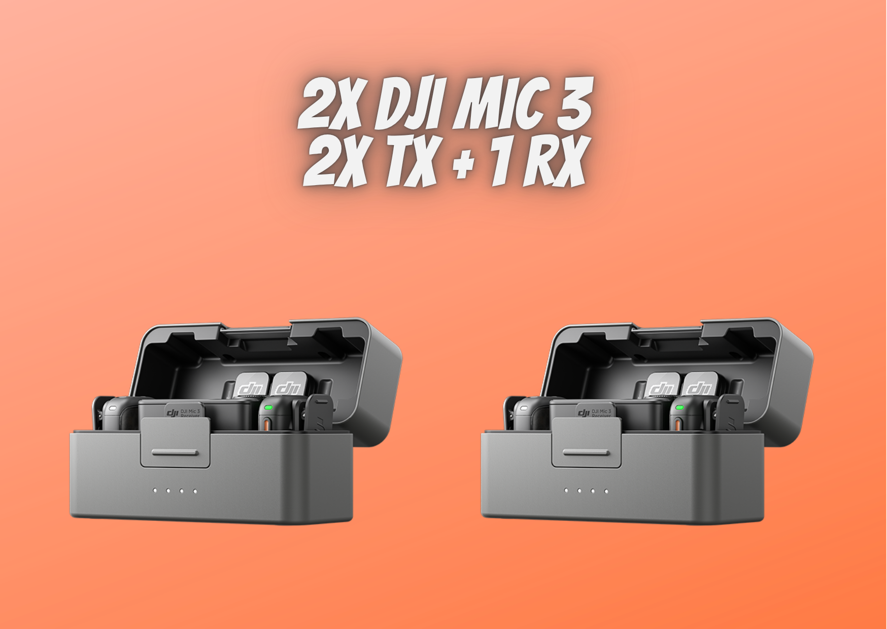 2x dji mic 3 2 tx + 1 rx + charging case interview podcast audio 
