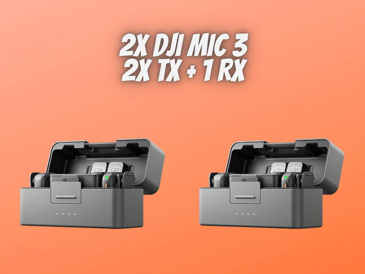2x dji mic 3 2 tx + 1 rx + charging case interview podcast audio