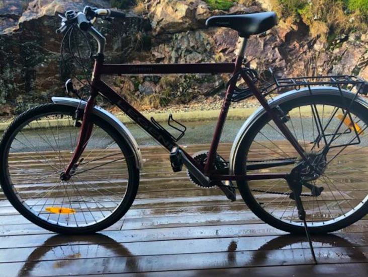 Gammel slitt sykkel med masse kjærlighet