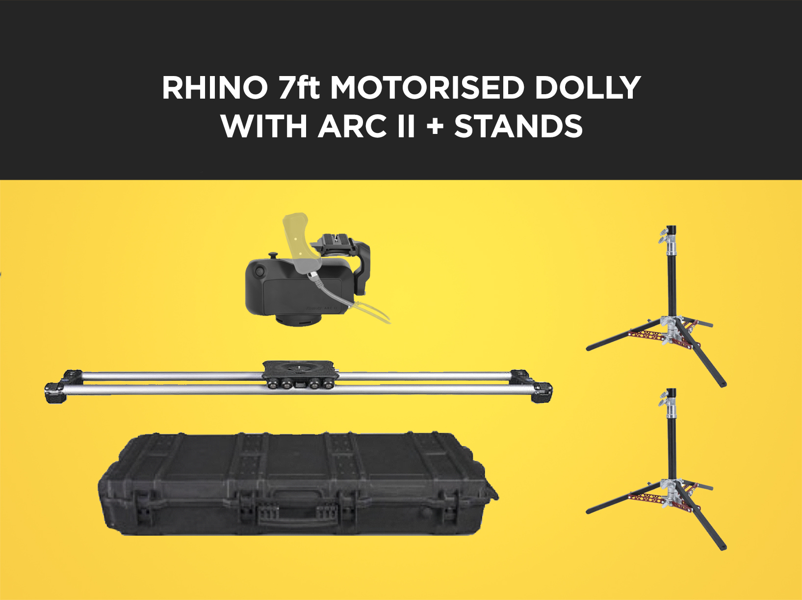 Rhino motorised 7ft -10.5ft camera dolly + arc v2 +stands  (like dana dolly but automated)
