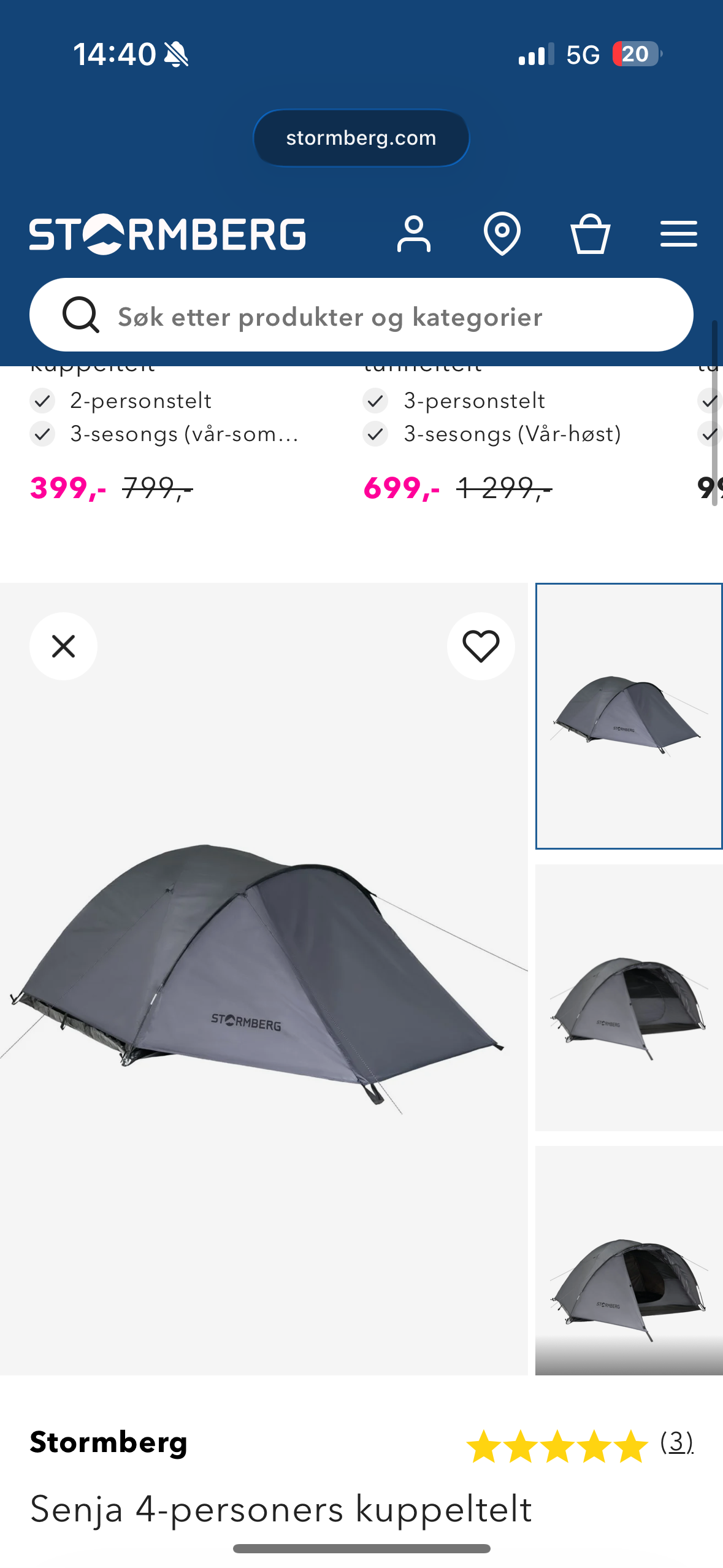 Stormberg 4p senja kuppeltemt