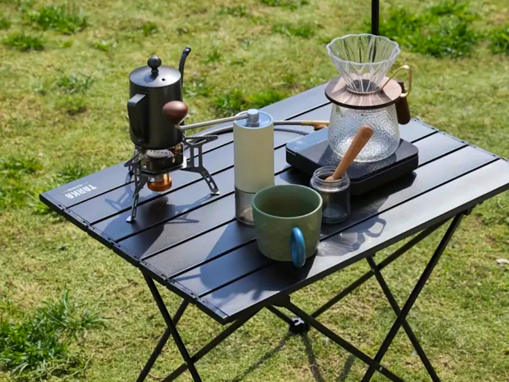 2x camping table set lightweight aluminium