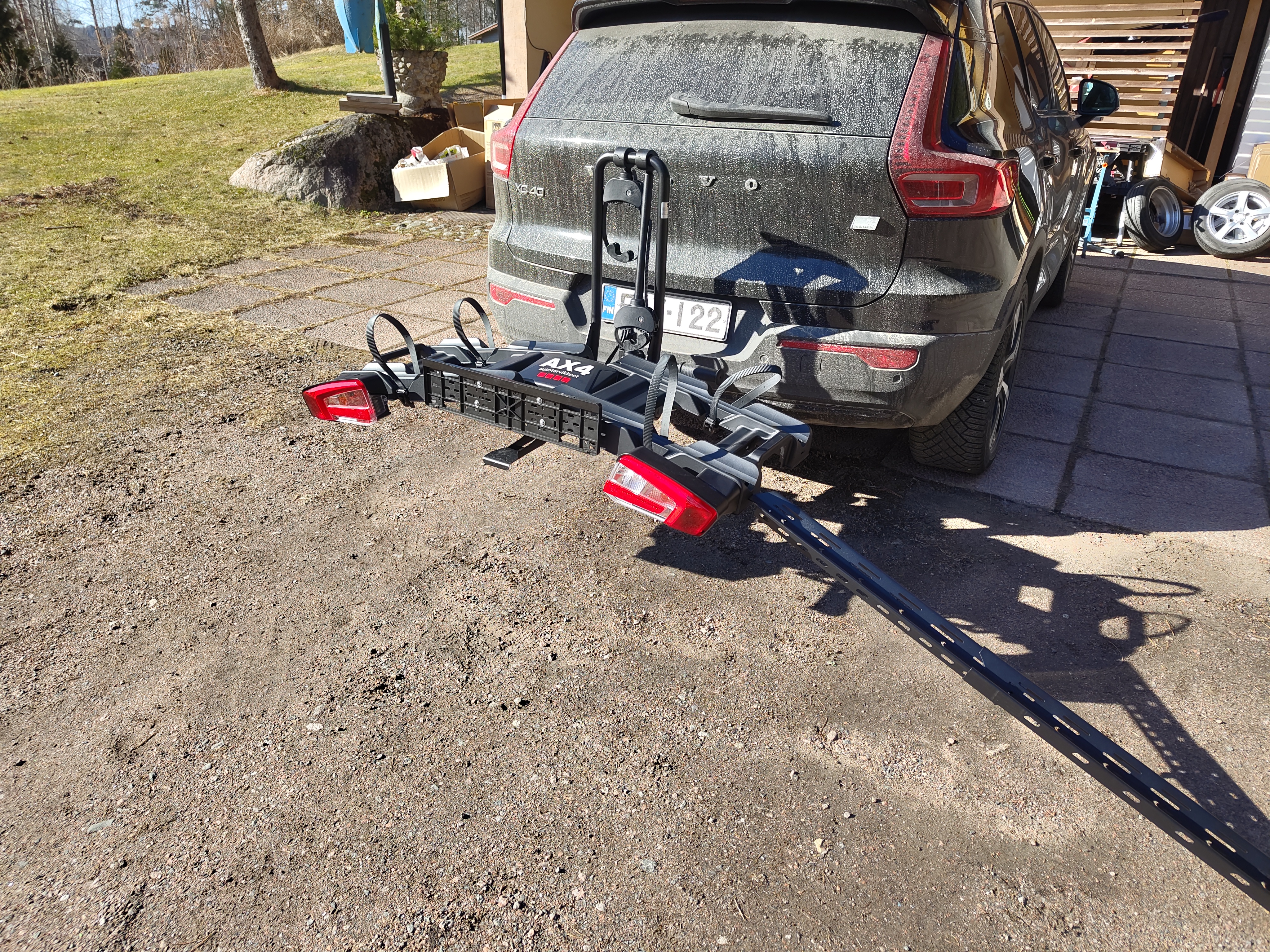 Polkupyöräteline vetokoukkuun 2 pyörälle (kokoontaitettava)